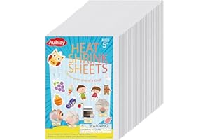 Auihiay 20 Pieces Shrinky Plastic Sheets, Shrink Films Papers, Shrinky Art for Kids Paper Crafts, Handprint Keychains, Easter Ornament and Mothers Day Gifts, 7.9 X 5.7 inch / 20 X 14.5 cm