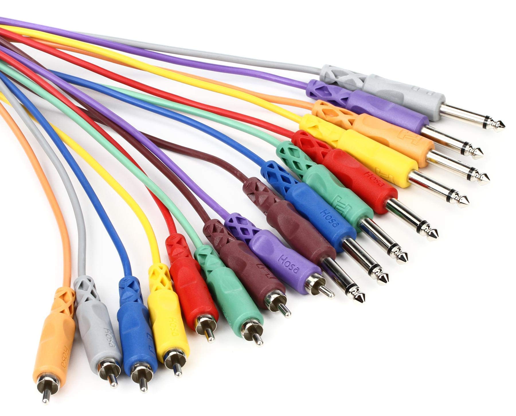 Hosa CPR-802 1/4 inch TS to RCA Unbalanced Snake, 6.6 feet