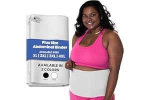 QORE LOGIQ Plus Size Abdominal Binder Post Surgery - C Section Belly Binder, Postpartum Belly Band, Adjustable 9" Compression Wrap for Stomach & Hernia Belt, White XXL