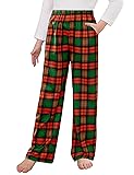 Arshiner Pajama Pants for Girls Long Sleep Plaid
