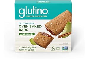 Glutino Gluten Free Oven Baked bar, Apple Cinnamon, Naturally Flavored, 5 ct (Pack of 12)