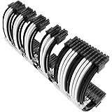 Qingsea Power Supply Cable Kit 30cm Mod Sleeve Extension Sleeved Custom Mod for PSU to Motherboard PC Power Supply Cable (16A