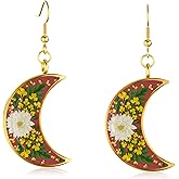 Pressed Flower Earrings Daffodils Pressed Wildflower Earrings Handmade Earrings Dry Flower Earring