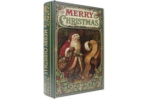 XIAOAIKA Christmas Decorative Wooden Book Box, Vintage Faux Book Boxes with Leather Cover, Secret Storage with Magnetic Closure, Holiday Gift Box for Home Office Bookshelf Decor (1 x Christmas H)