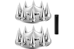 VEVOR Front Axle Wheel Covers, Spiked Axle Cover for Semi Truck, ABS Electroplate Rust-Resistant Lug Nut Covers, Universal Fit, Installation Tool Included, Complete Axle Cover Combo Kit