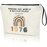 50th Birthday Gifts for Her 1976 Year Gifts Idea Women Makeup Bag 50-Year-Old Birthday Decoration Cosmetic Bag Organizer Zipper Pouch Gift for 50th Anniversary, Gifts for Grandma Wife Aunt Friend