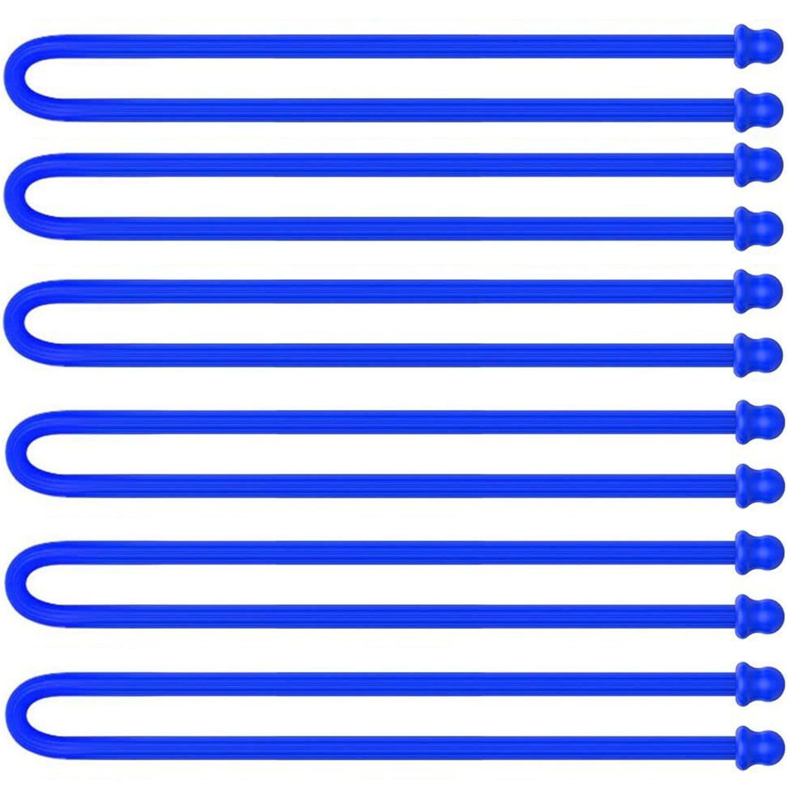 6Pcs 15-Inch Silicone Cable Tie, Steel-Core Twist Ties
