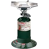 Coleman Bottletop Propane Camping Stove, Portable 1-Burner Adjustable Stove with Wind Baffles, Pressure Regulator, and 10,000