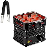 SERdeerCH Multipurpose Charcoal Burner 1000W Electric Burners Starters | 1000W High PowerCube Coil Burner Heats faster, with Stainless Detachable Tongs (black)