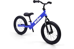 Bicystar 14 Inch Balance Bike for Kids 3-6 Year Old, No Pedals, Air Rubber Tires, Adjustable Height, Pedalless Bicycle for Boys, Girls, Dark Blue