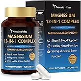 Magnesium 12 in 1 Complex 700mg – High Absorption 12 in 1 Magnesium Complex with Glycinate, Citrate, Malate, Taurate & More – Supports Calm, Sleep, Muscle, Heart & Nerve Health – 120 Vegan Capsules