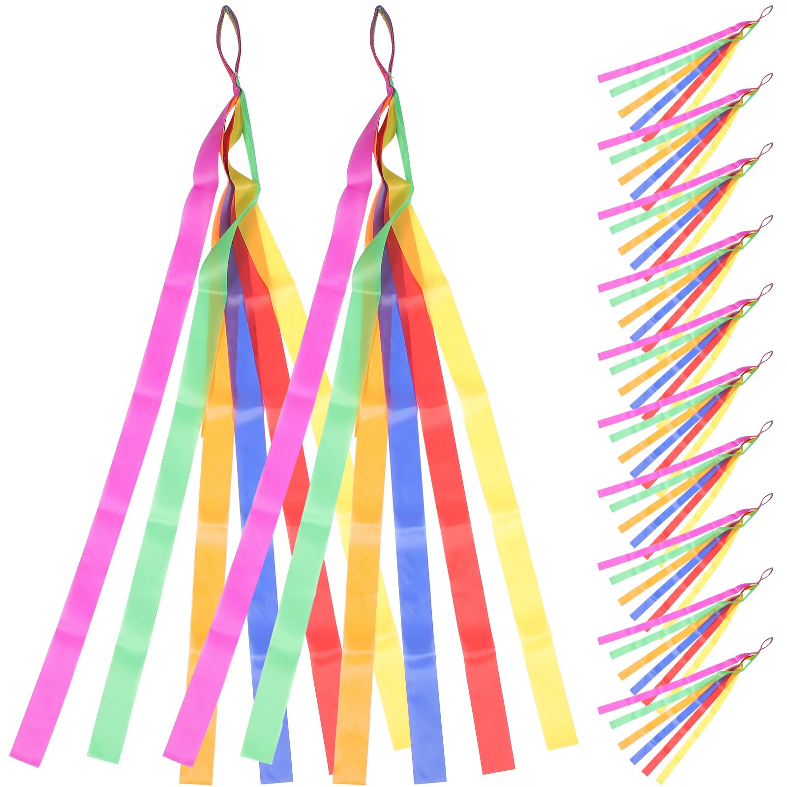 Tomaibaby 12pcs Rainbow Dance Ribbons Kids Ribbon Toys Rhythm Ribbon Streamers Sensory Toys for Talent Shows Artistic Dancing
