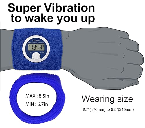 Coolfire Vibrating Alarm Clock Wristband, Silent Wake-Up Watch for Heavy  Sleepers, Won't Disturb Partner, Couples/Roommates, Deaf/Hearing Impaired,  4 Alarms, Bluetooth App, Rechargeable (Blue) in Dubai - UAE | Whizz Alarm  Clocks