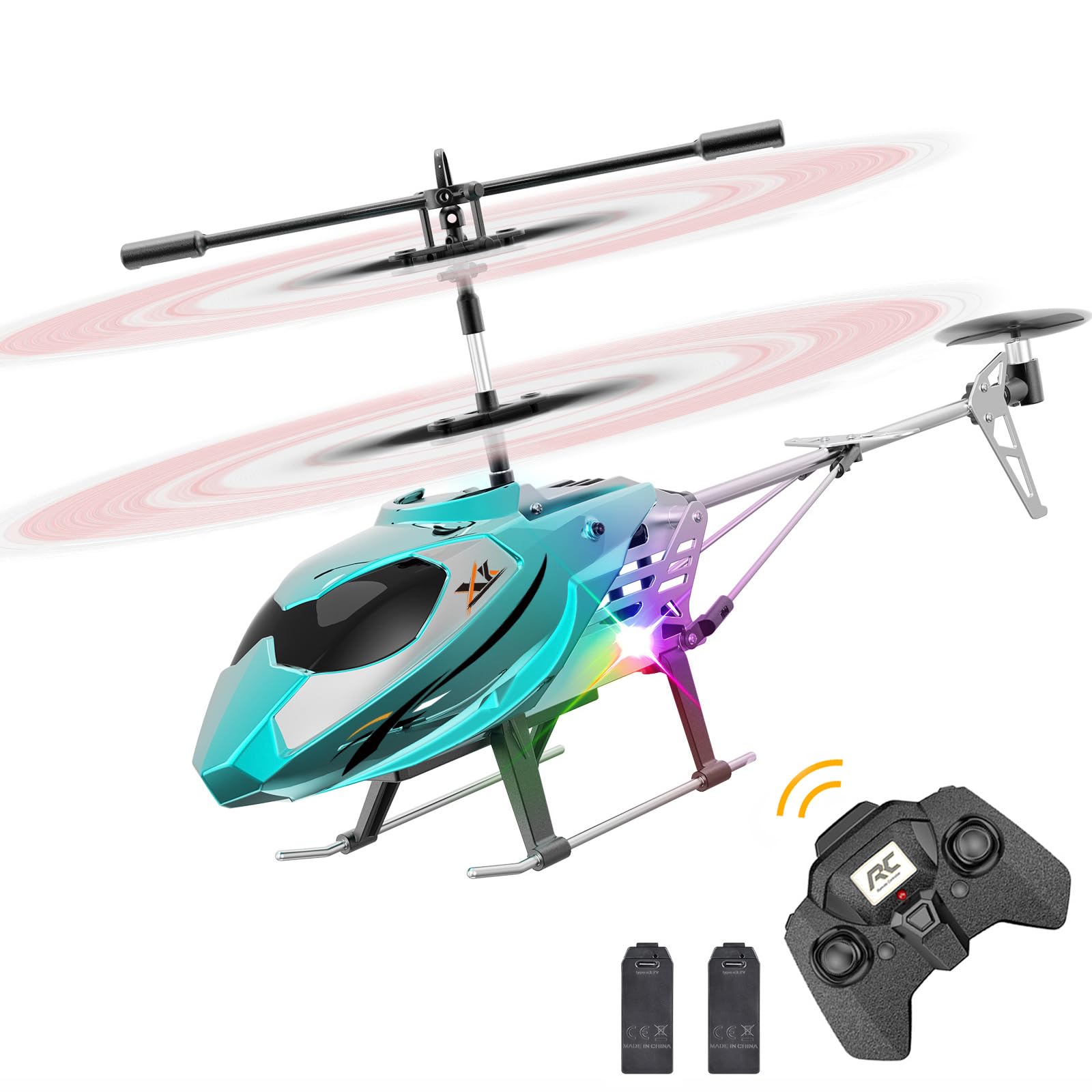 Lidasen Remote Control Helicopter for Kids Age 6+, Altitude Hold RC Helicopters Toy with 3.5 Channel, 2.4GHz Aircraft Flying Toy with Gyro & LED Light, USB Charging, Gift for Boy Girl Adult Beginner