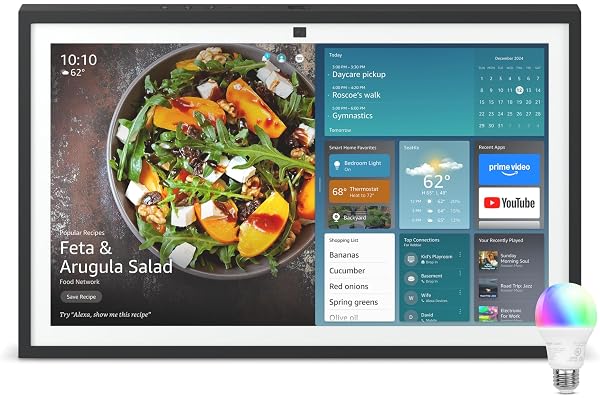Echo Show 21 with Amazon Basics Smart Bulb