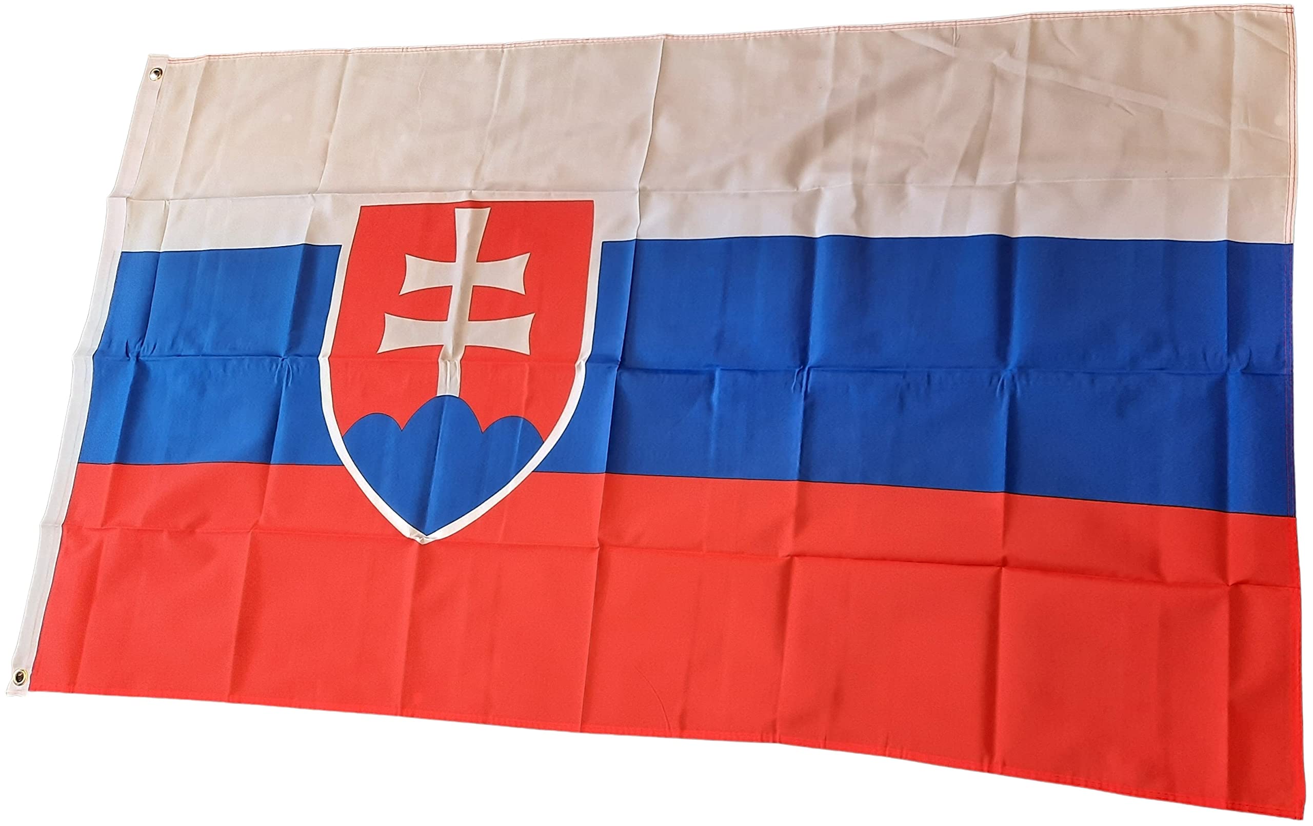 NWFlags Slovakia Flag 5ft x 3ft 75d Premium Polyester Suitable For Flagpoles | Strong Polyester 5x3 foot material Slovakian flag with Eyelets