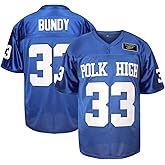 Tocament 33 AL Bundy Jersey,Polk High Football Jerseys,Blue White Sports Shirt Men's 90S Hip Hop Clothing Party S-XXXL