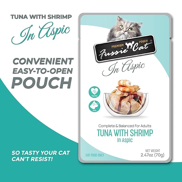 FUSSIE CAT PREMIUM TUNA W/SHRIMP IN ASPIC, 2.47 OUNCE (PACK OF 12)