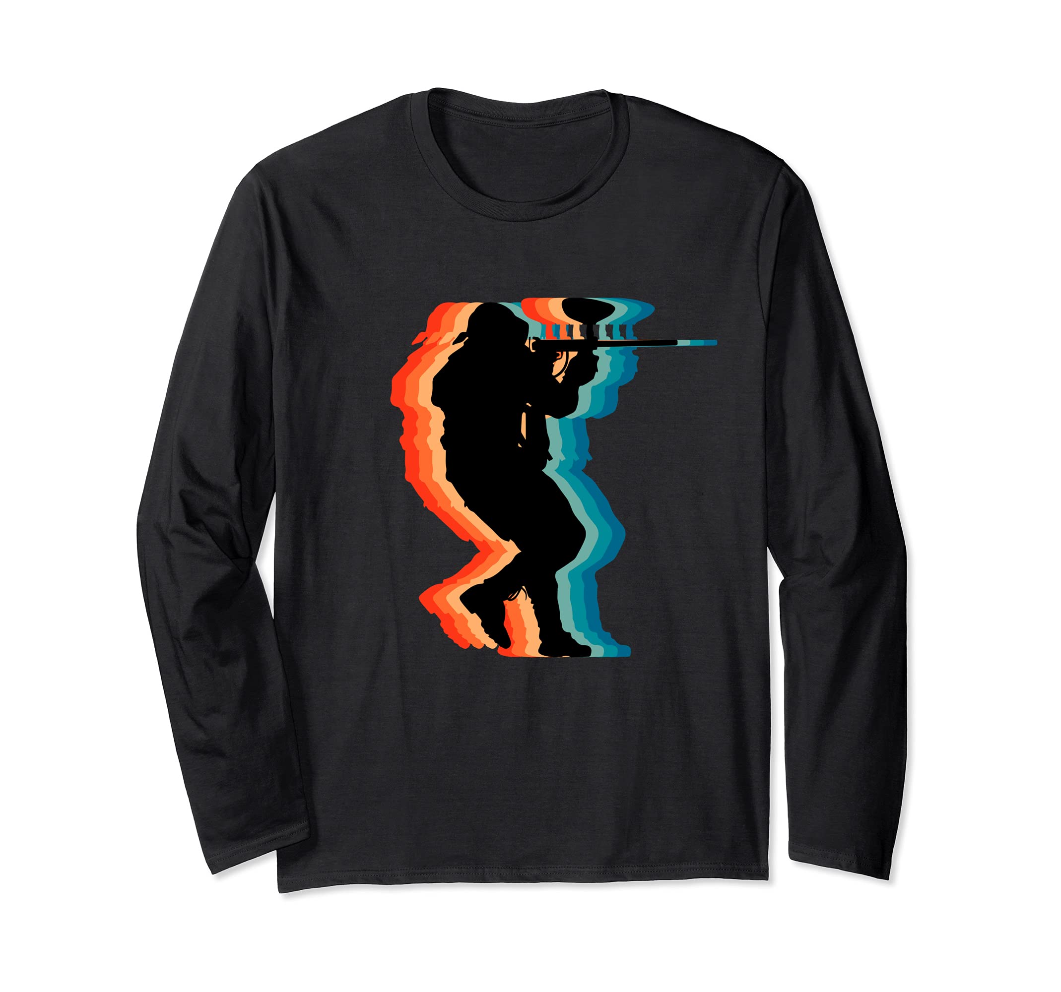 Retro Vintage Paintball Lover, Paintball Master Player Long Sleeve T-Shirt
