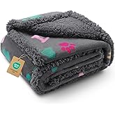 Luciphia Waterproof Pet Blankets for Couch Sofa Bed Cover Cat Liquid Pee Proof Washable Soft Fluffy Large Dog Blanket Reversible Furniture Protection Puppy Grey Bone Thicken Small(40" x 28")