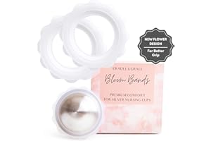 Cradle & Grace Bloom Bands, Silicone Rings for Silver Nursing Cups, Flower Comfort Rings for Silver Nipple Covers, Breastfeeding Essentials for Nursing Nipple Shield, Regular