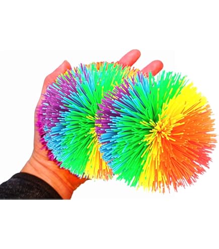 Amazon.com: 4.5Inch Large Rainbow Stringy Ball Silicone
