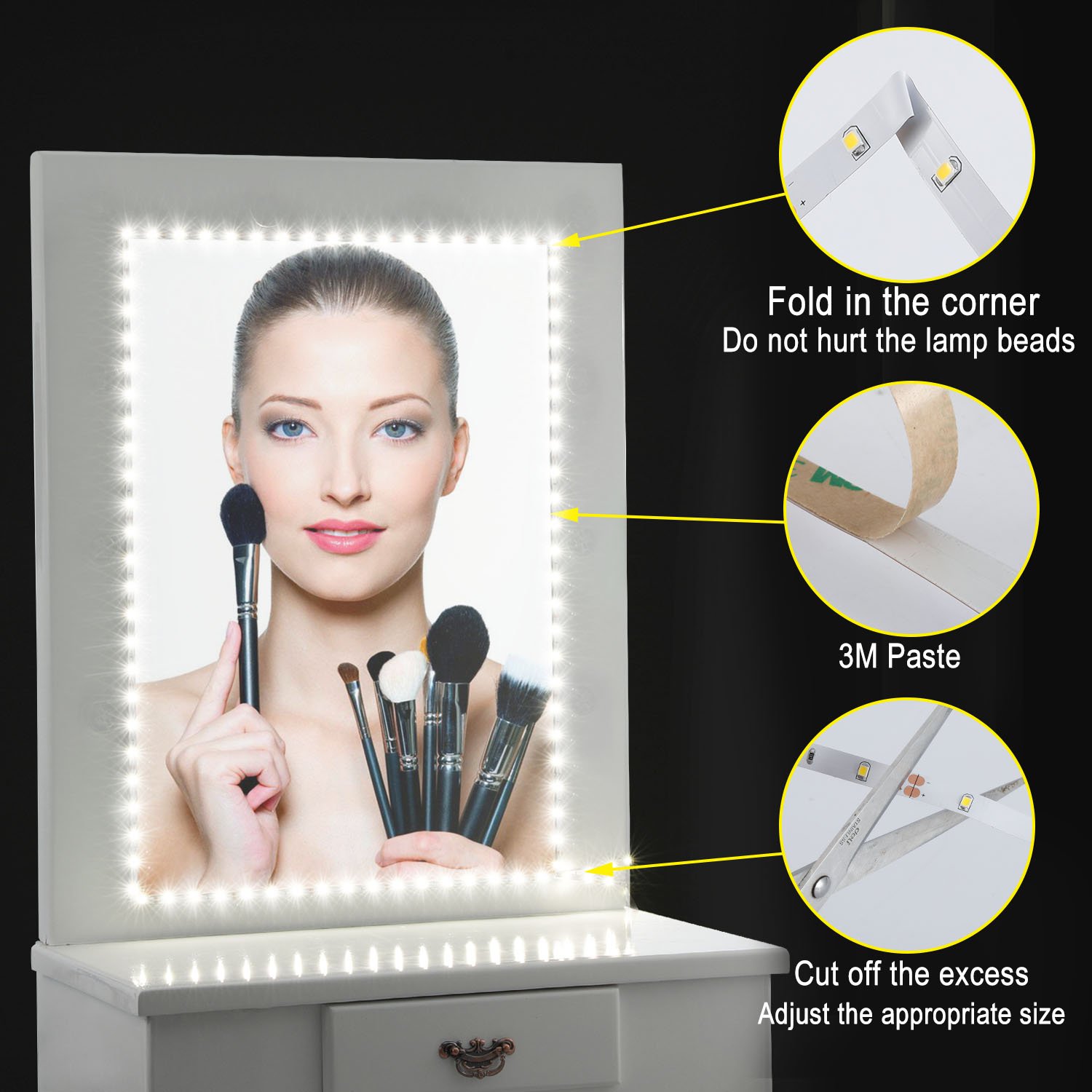 LED Vanity Mirror Lights Kit Makeup Mirror Light Strip for Vanity