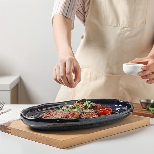 vicrays Serving Platter Ceramic Tray Plates Extra Large Oval Inch  Porcelain Dinner Plates Long Serving Di