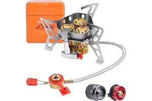 WADEO Camping Backpacking Stove, 6800W Outdoor Portable Burner Cooking Stove Foldable Windproof Compatible with Isobutane But