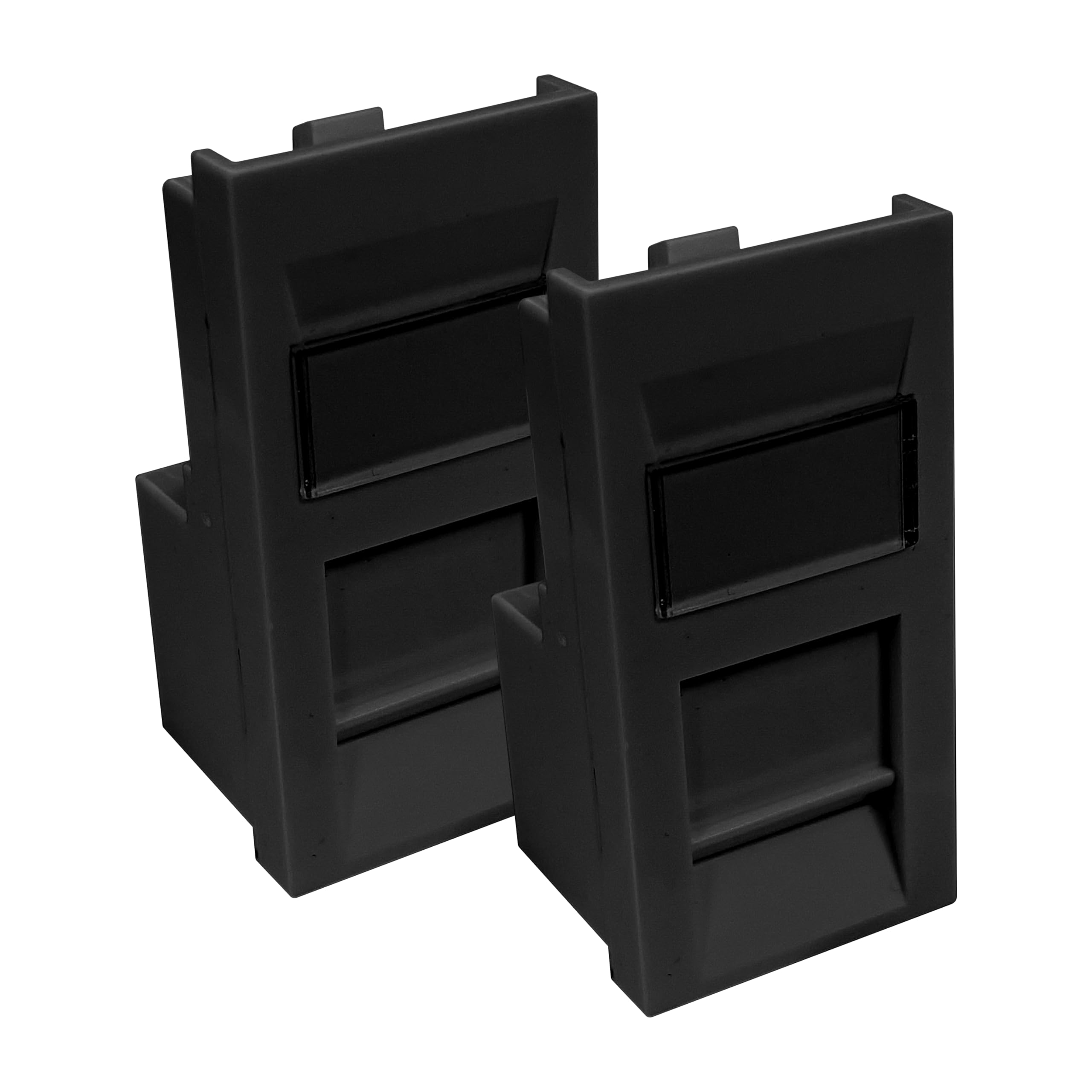 Evoges RJ45 Cat6 Outlet Module UTP 25mm x 50mm 1Gbps High Speed Ethernet Networking for Office, Data Centers, and Homes (Pack of 2, Black)
