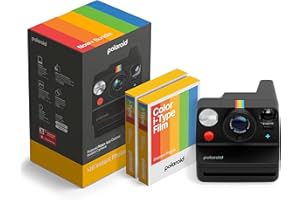 Polaroid Now+ 3rd Generation I-Type Instant Camera + Film Bundle - Now+ Bluetooth App Controlled Black Camera + 16 Color Photos (6562)