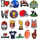Szukastai Sports Ball Shoe Charms for Clog Shoe, Baseball Basketball Soccer Football Softball Volleyball Shoe Charms for Shoe Bracelet Wristband Party Gifts