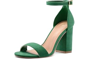 COASIS Women's Chunky Block Heels Open Toe Ankle Strap 3.5 Inch Heeled Sandals