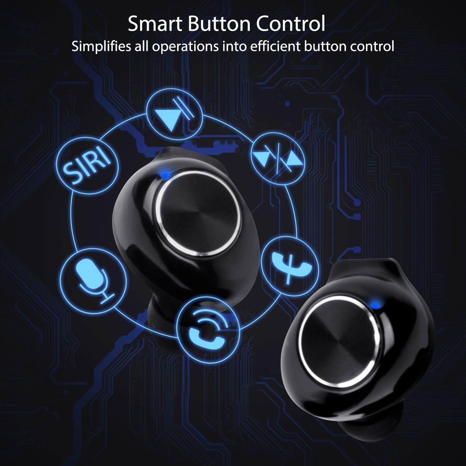Wireless Earbuds, WinCret in-Ear Bluetooth Headphones w/Microphone, 40Hrs w/USB-C Charging Case/Twin & Mono Mode, IPX5 Waterproof Cordless Earphones for Android: Home Audio & Theater