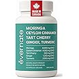 ALL-IN-ONE Moringa 8000 mg with Ceylon Cinnamon 4000 mg, Tart Cherry, Turmeric, Ginger & Garlic (Per Serving: 2 Capsules) – A