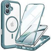 Miracase for iPhone 17 Case 6.3'', Full-Body Military Grade Drop Protection Outdoor Phone case with Built-in Glass Screen &Camera Control,Easy Installation,No Gap,Compatible with MagSafe, Green