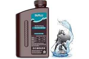 SUNLU 2000g Water-Wash ABS Resin, Combines features of ABSLIKE Resin & Water Washable Resin, Non Brittle, High Precision, Low Shrinkage, Fast Curing 3D Resin for LCD DLP SLA 3D Printers, 2KG Dark Grey