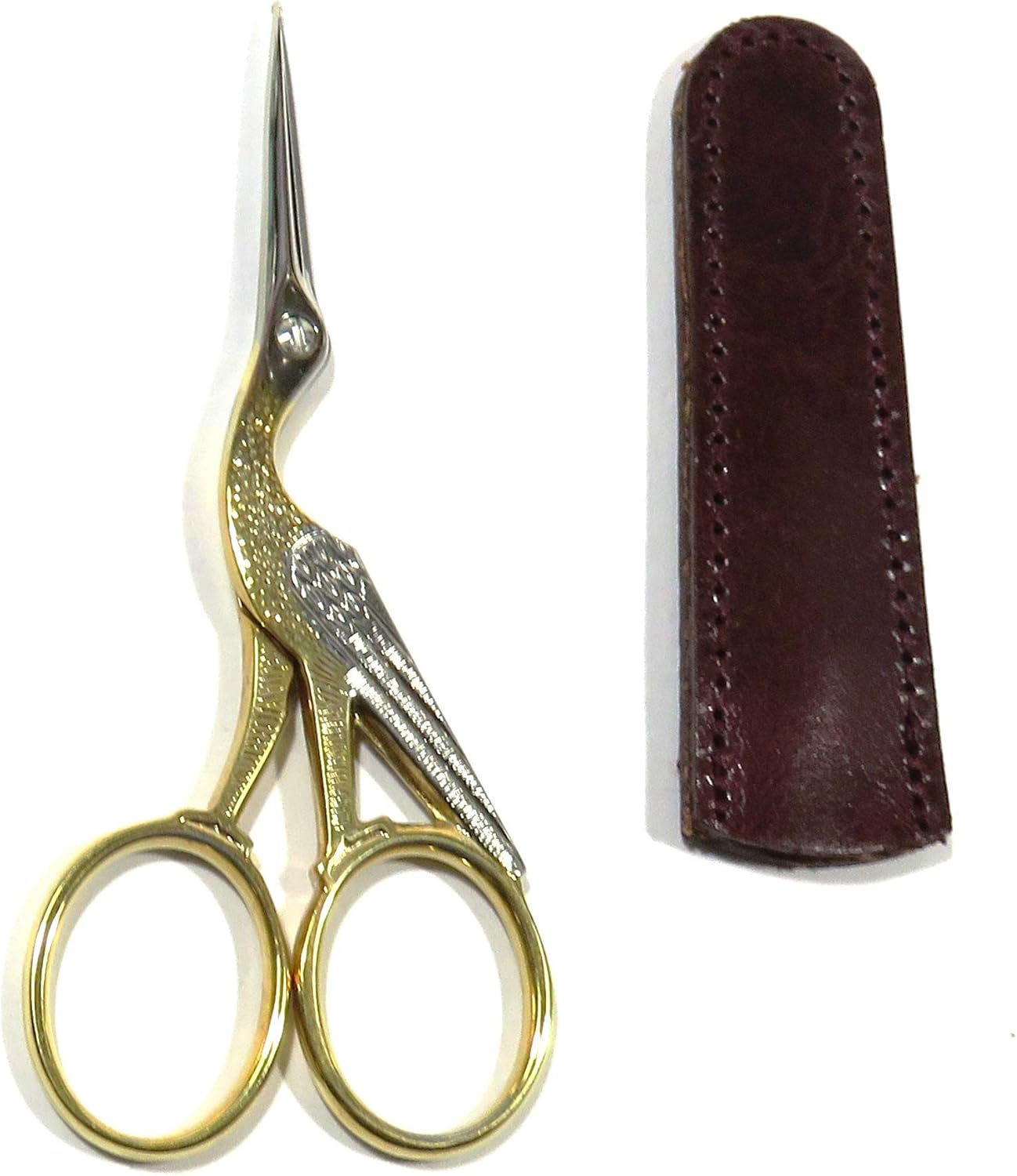 Dovo Embroidery Scissors Stork, 31/2" Gold Plated with