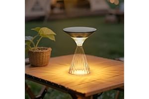 LUTEC Cordless Table Lamp, Solar Table Light Waterproof Outdoor Indoor Light, Solar Powered/Battery Operated Rechargeable Desk lamp, 3 Way Dimmable Touch Lamp for Camping Patio Bedroom