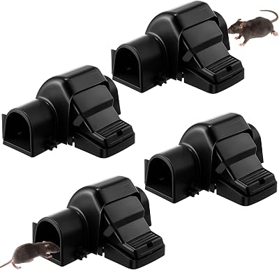 Dreyoo 4 Pack Rat Traps Instant Kill Humane Indoor Outdoor