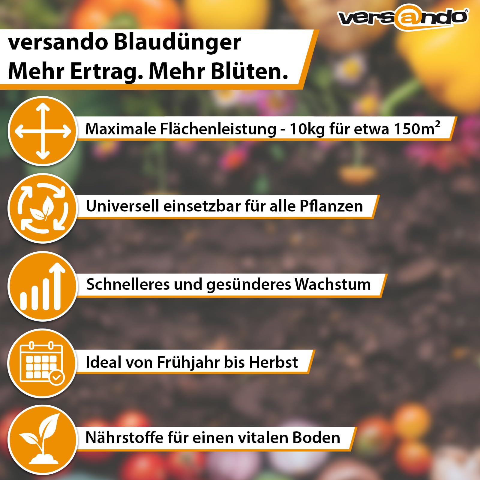 versando 10kg bis 150m² Blaudünger: NPK-Dünger für Obst Gemüse & kräftige Pflanzen mit Langzeitwirkung - Premium Qualität 3