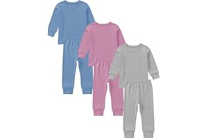 Andrew Scott Kids Base Layer Underwear Sets | Ultra-Soft Cotton Stretch | Girls - Boys | 3 Tops + 3 Bottoms