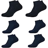CRAFTS STUDIO USA Men's Ankle Socks, Pack of 6, Color - 2 Black, 4 Navy Blue, Size - 10 to 13