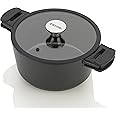 Zavor Noir 5 Qt Dutch Oven - Premium Cast Aluminum with Titanium-based Nonstick Ceramic Coating & Removable Handles - Ultra Lightweight - Oven & Induction Ready | Noir Collection
