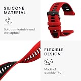 kwmobile Silicone Watch Strap for Garmin Forerunner 965 955 945 745 Red Black view 3