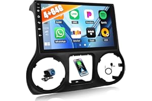 [4+64G] Android 15 Car Stereo for Jeep Wrangler 2011 2012 2013 2014 with Wireless Carplay&Android Auto,10.1 Inch Car Radio wi