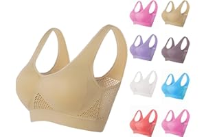 GENERIC Womens Breathable Cool Air Bras No Underwire Lift Up Bralettes High Support Sports Bra Comfortable Mesh Bra Wireless Yoga Bra