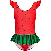Vieille Toddler Little Girls One Piece Swimsuits Ruffles Bathing Suits Mermaid Dinosaur Swimwear 2-7T