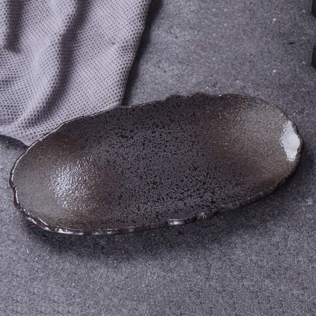 GJH-PLATE Cerámica Restaurante Cubiertos Sushi Plato Oval ...