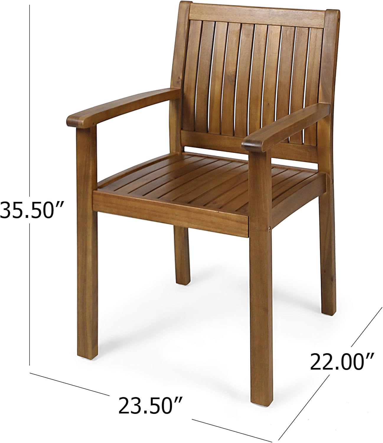 Christopher Knight Home 305350 Teague Outdoor Acacia Wood Dining Chairs (Set of 2), Teak Finish : Garden & Outdoor